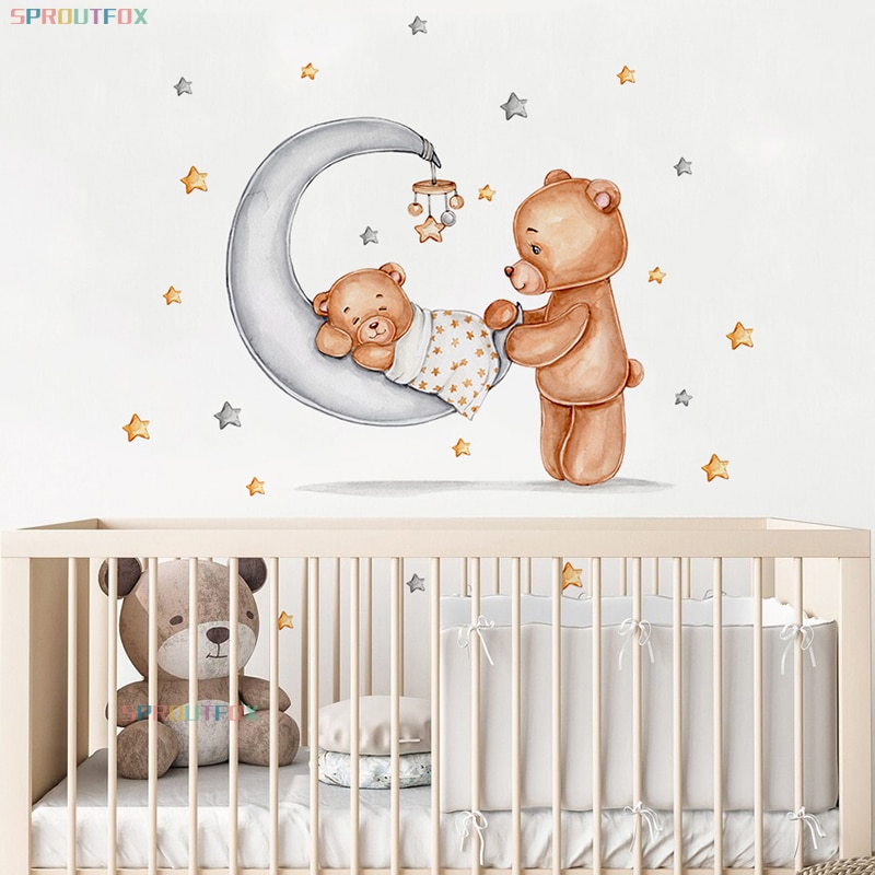 Baby Bear Good Night Wall Stickers For Kids Rooms Children’s